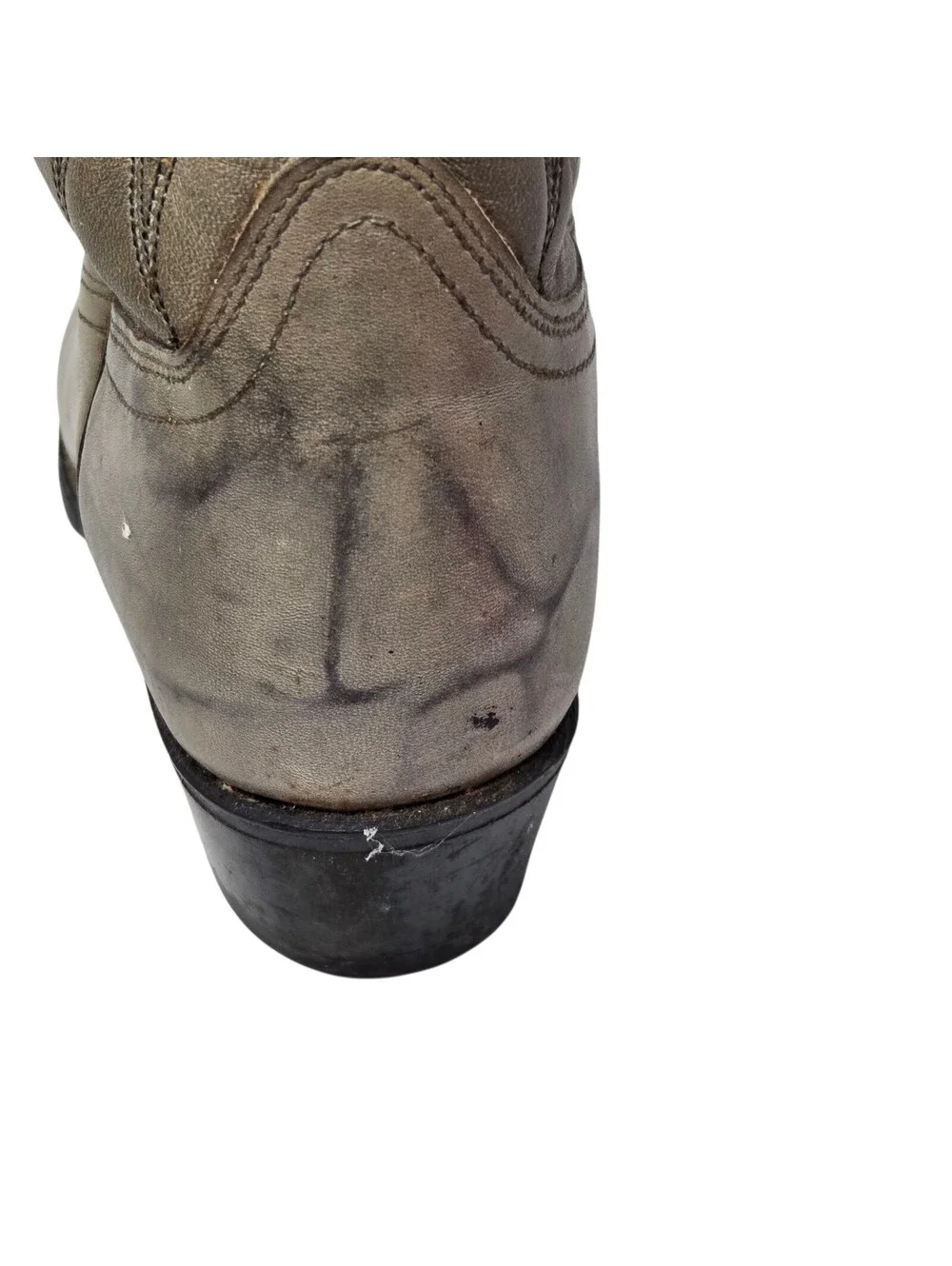 Vintage Acme Cowboy Boots Two Tone Gray Leather Size 7 1/2 EW